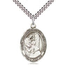 Sterling Silver St. Elizabeth of the Visitation Patron Saint Medal Necklace 1 x 3/4 inch 24 inch Chain Bliss