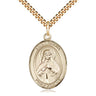 14kt Gold Filled St. Olivia Medium Patron Saint Medal Necklace 1 x 3/4 inch 24 inch Chain Bliss