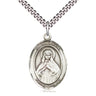 Sterling Silver St. Olivia Patron Saint Medal Necklace 1 inch by 3/4 inch with 24 inch chain by Bliss