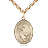 14kt Gold Filled St. Amelia Patron Saint Medal Necklace 1 inch x 3/4 inch Medium 24 inch Chain Bliss