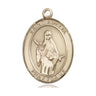 14kt solid gold St. Amelia patron saint medal pendant, 1 inch by 3/4 inch, handcrafted by Bliss USA