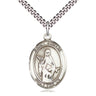 Sterling Silver St. Amelia Patron Saint Medal Necklace 1 inch x 3/4 inch Medium 24 inch Chain Bliss