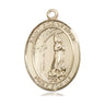 14kt Solid Gold St. Zoe of Rome Catholic Patron Saint Medal Pendant 1x3/4 inch by Bliss Manufacturing USA