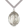 Sterling Silver St. Zoe of Rome Patron Saint Medal Necklace 1 x 3/4 inches with 24 inch chain by Bliss