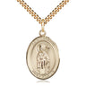 14kt Gold Filled St. Ronan Patron Saint Medal Necklace 1x3/4 inch pendant on 24 inch chain by Bliss Manufacturing