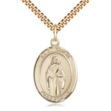 14kt Gold Filled St. Odilia Patron Saint Medal Necklace 1 inch by 3/4 inch with 24 inch chain by Bliss