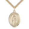 14kt Gold Filled St. Odilia Patron Saint Medal Necklace 1 inch by 3/4 inch with 24 inch chain by Bliss