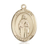 14kt Solid Gold St. Odilia Patron Saint Medal Pendant 1 inch by 3/4 inch Handcrafted by Bliss