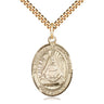 14kt Gold Filled St. Edburga of Winchester Patron Saint Medal Necklace 1 inch by 3/4 inch on 24 inch Chain by Bliss
