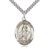 Sterling Silver St. Cornelius Patron Saint Medal Necklace 1 inch by 3/4 inch with 24 inch chain by Bliss