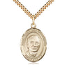 14kt gold filled St. Hannibal patron saint medal necklace with 24-inch chain, handcrafted by Bliss