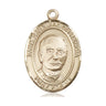 14kt solid gold St. Hannibal patron saint medal pendant, 1 x 3/4 inches, handcrafted by Bliss