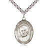 Sterling Silver St. Arnold Janssen Patron Saint Medal Necklace 1x3/4 inch pendant 24 inch chain by Bliss