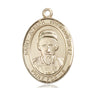 14kt solid gold St. Joseph patron saint medal pendant, 1 inch x 3/4 inch, handcrafted by Bliss