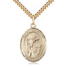14kt Gold Filled St. Kenneth Patron Saint Medal Necklace 1 inch x 3/4 inch with 24 inch chain by Bliss