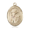 14kt solid gold St. Kenneth patron saint medal pendant, 1 inch by 3/4 inch, handcrafted by Bliss Manufacturing