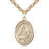 14kt Gold Filled St. Catherine of Sweden Patron Saint Medal Necklace 1 inch by 3/4 inch with 24 inch chain by Bliss