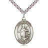Sterling Silver St. Clement Patron Saint Medal Necklace with 24 inch Chain by Bliss Manufacturing