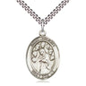 Sterling Silver St. Felicity Patron Saint Medal Necklace 1 inch by 3/4 inch on 24 inch chain handcrafted by Bliss