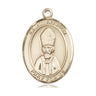14kt Solid Gold St. Anselm of Canterbury Patron Saint Medal Pendant 1 inch by 3/4 inch by Bliss