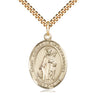 14kt Gold Filled St. Catherine of Alexandria Patron Saint Medal Necklace 24 inch Chain by Bliss