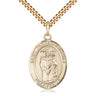 Gold Filled St. Thomas A Becket Patron Saint Medal Necklace 1x3/4 inch 24 inch Chain Bliss USA