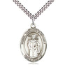 Sterling Silver St. Thomas Becket Patron Saint Medal Necklace 1 inch x 3/4 inch Medium on 24 inch Chain by Bliss