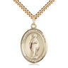 14kt Gold Filled Virgin of the Globe Medal Necklace 1 x 3/4 inch with 24 inch Chain by Bliss Manufacturing