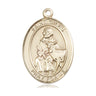 14kt Solid Gold Medium St. Giles Medal Pendant 1 x 3/4 inch by Bliss Manufacturing USA