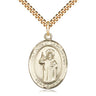 14kt gold filled St. John of Capistrano patron saint medal necklace with 24 inch curb chain by Bliss Manufacturing