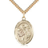 14kt gold filled St. Januarius patron saint medal necklace with 24 inch curb chain by Bliss Manufacturing