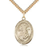 14kt gold filled St. Catherine of Bologna patron saint medal necklace, 1x3/4 inch with 24 inch chain, handcrafted by Bliss Manufacturing USA