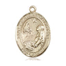 14kt Solid Gold St. Catherine of Bologna Patron Saint Medal Pendant 1x3/4 inch by Bliss Manufacturing USA