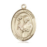 14kt solid gold St. Dunstan patron saint medal pendant, 1x3/4 inches, handcrafted by Bliss Manufacturing