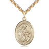 14kt gold filled St. Eustachius patron saint medal necklace with 24 inch chain by Bliss Manufacturing