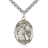 Sterling silver St. Eustachius patron saint medal necklace with 24 inch chain by Bliss Manufacturing