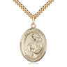 14kt Gold Filled St. Paula Patron Saint Medal Necklace 1x3/4 inch pendant on 24 inch chain by Bliss
