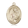 14kt Solid Gold St. Paula patron saint medal pendant 1 x 3/4 inch handcrafted by Bliss Manufacturing