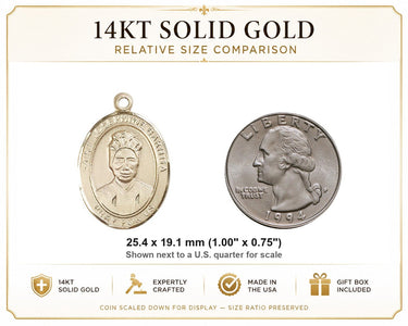 14kt Solid Gold Medium St. Joseph Medal Pendant | 1" x 3/4" | Handcrafted in USA by Bliss