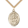 14kt gold filled St. Edwin patron saint medal necklace with 24 inch chain by Bliss Manufacturing