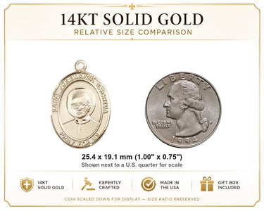 Medalla de San Josemaría Escrivá mediana de oro macizo de 14 quilates de 2,54 x 1,90 cm | Hecha a mano en EE. UU. | Bliss