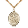 14kt Gold Filled St. Polycarp of Smyrna patron saint medal necklace with 24 inch chain, handcrafted by Bliss Manufacturing USA