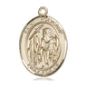 14kt Solid Gold St. Polycarp of Smyrna Patron Saint Medal Pendant 1x3/4 inch by Bliss Manufacturing