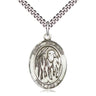 Sterling silver St. Polycarp of Smyrna patron saint medal necklace with 24 inch chain by Bliss