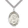 Sterling Silver St. Frances of Rome Catholic patron saint medal necklace with 24 inch chain by Bliss
