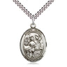 Sterling Silver St. Vitus patron saint medal necklace 1 x 3/4 inch pendant with 24 inch chain by Bliss