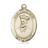 14kt solid gold St. Philip Neri patron saint medal pendant, 1 x 3/4 inches, handcrafted by Bliss