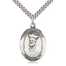 Sterling silver St. Philip Neri patron saint medal necklace with 24 inch chain by Bliss