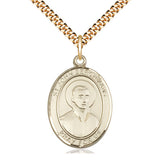 14kt Gold Filled St. John Berchmans Patron Saint Medal Necklace 1 inch by 3/4 inch 24 inch chain Bliss