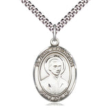 Sterling Silver St. John Berchmans Patron Saint Medal Necklace 1x3/4 inch with 24 inch chain by Bliss